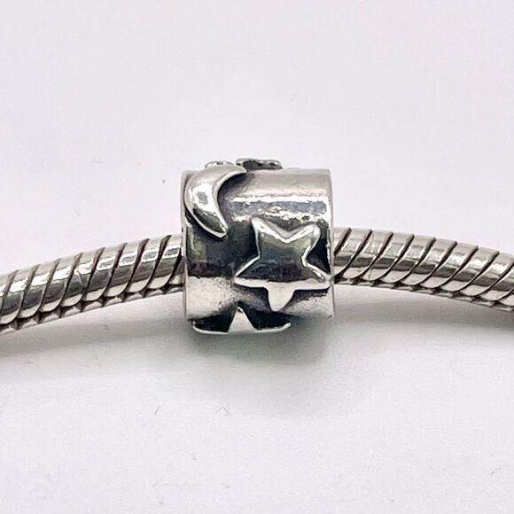 Pandora 790128 Sun Moon and Stars Barrel Bead Charm Retired - Picture 3 of 7